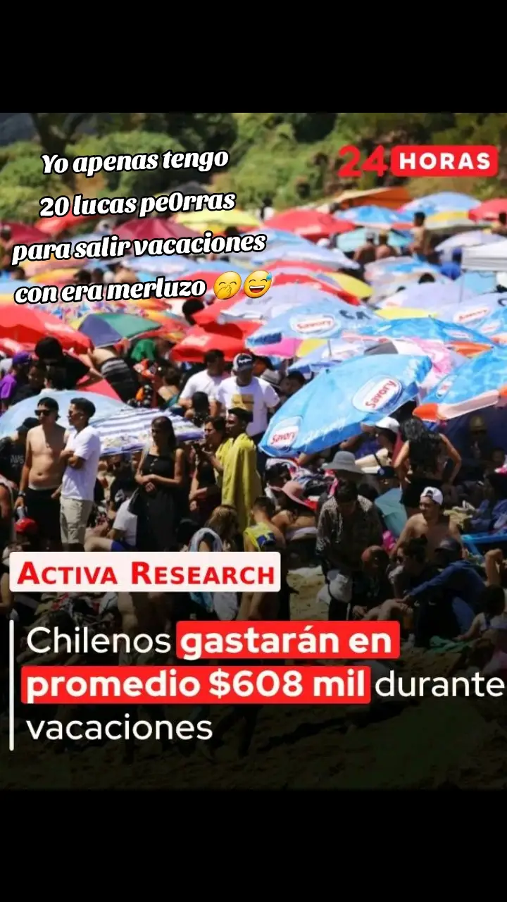 #vacaciones  segun este verano los chilenos gastaran entre 608 mil a 1 millón  ( gentileza imagenes 24 horas)