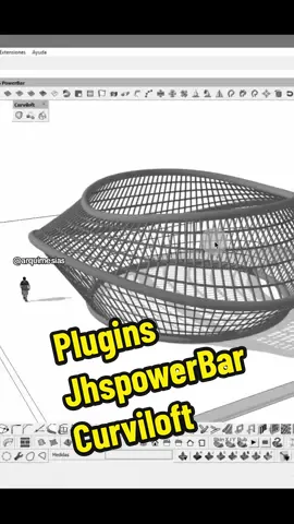Plugins usados (JhspowerBar, Curviloft) #architecture #3danimation #architecture #model #arquitectura #3d #sketchup #sketch #archie 