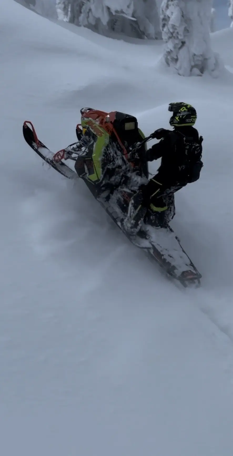 Trees are for traction, the boost canoe doesn’t seem to think that but whatever. #fyp #polaris #revelstoke #deepsnow #klim #ggb #509 #fxr #polarisboost #khaos155 