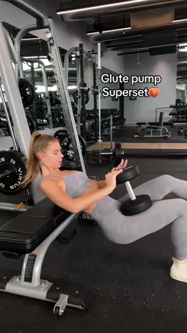 Try this superset during your next glute workout🔥 #glutesworkout #foryou #fyp #FitTok #superset #glutes #GymTok #shygirlworkout #gymgirls #Fitness 