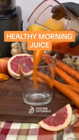 Healthy Morning Juice 🧡 This invigorating cold-pressed juice is packed with goodness to kickstart your day: vibrant grapefruit for a zesty wake-up call, carrots for a natural energy boost, red apple for a sweet and crisp twist, ginger for its immune-boosting properties, and turmeric to set a vibrant tone for the day ahead. 🥕🍎 Embrace the power of nature and fuel your morning with the ultimate healthy elixir! #morning #morningjuice #morningdrink #morningroutine #breakfast #healthybreakfast #juice #juicingtutorials 