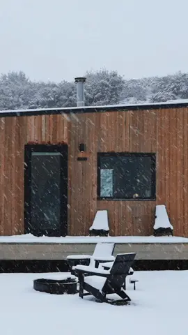Winter at Sanctuary. #tinyhome #snowedin #cozycabin #californiawinter 
