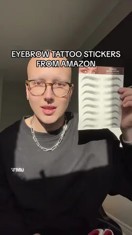 Testing out eyebrow tattoo stickers from amazon!! Shoukd intry baldie bean next?! @chloe bean 