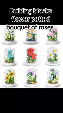 #Building blocks flower potted bouquet of roses Teacher's Day Valentine's Day gift birthday gift