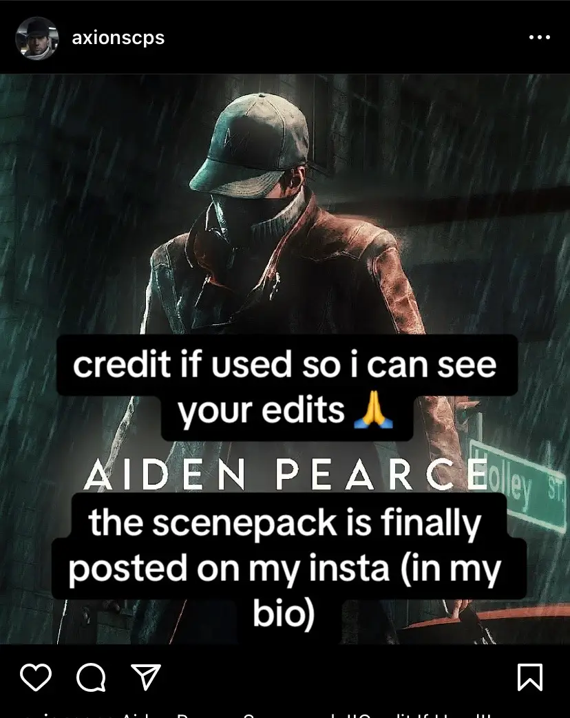 scp on my ig in bio all details are on it #watchdogs #aidenpearce #scenepack #foryou #fyp #real #axionand #editor 