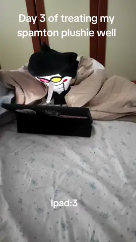 Day 3 of treating my Spamton plushie well #deltarune #spamton #spamtongspamton #spamtondeltarune #deltarunechapter2 #plushie #spamtonplushie #plushietorture #stopplushieabuse #meme 