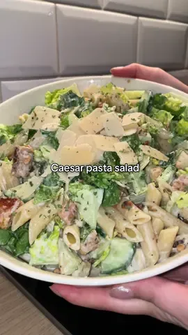 Let's make the viral caesar pasta salad recipe for dinner tonight!👩🏽‍🍳 #chickenpasta #caesar #caesarsalad #healthyrecipes #chickencaesarsalad 