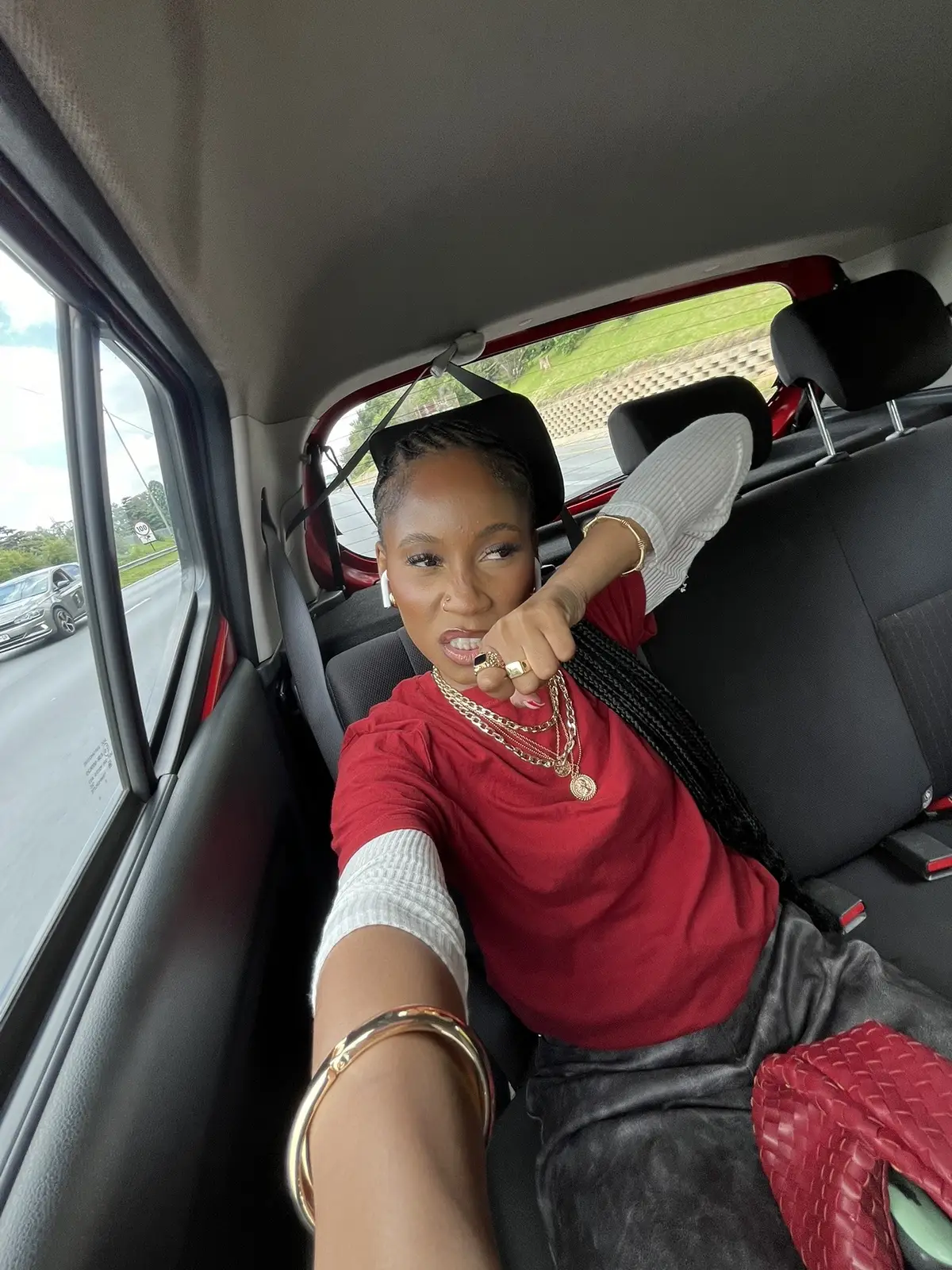 my uber was even red too #fypシ #tiktoksa #fashiontiktok #OOTD 