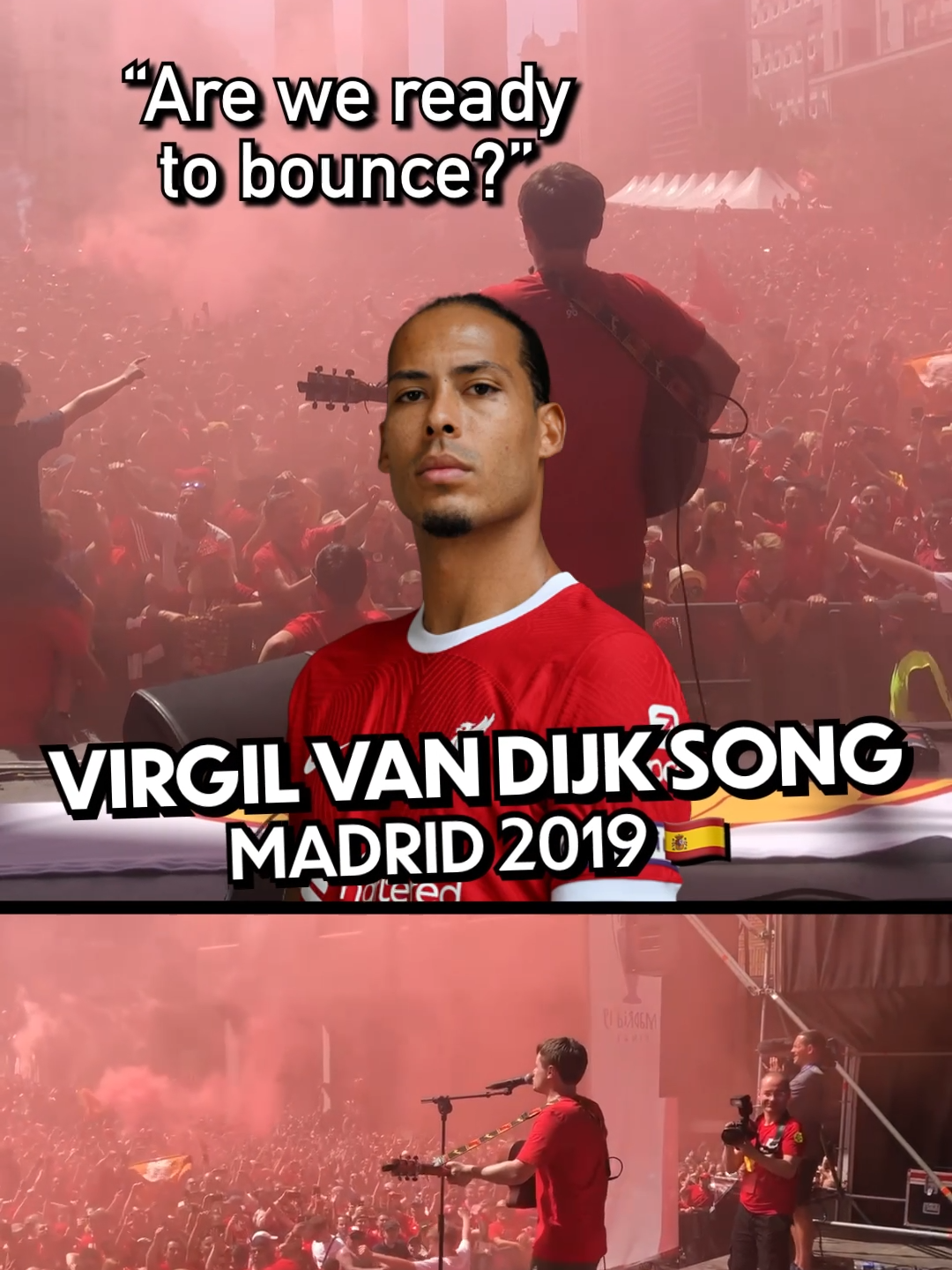 Six years ago today, Virgil van Dijk made his Liverpool debut. Here's Jamie Webster and 50,000 Liverpool fans singing his song in Madrid, back in 2019! 😮‍💨🔥 @jamiewebstermusic #LFC #LiverpoolFC #Liverpool #YNWA