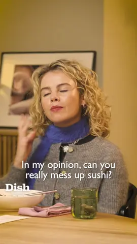 It's cold rice with cold fish on top 😂😂 @Nick Grimshaw  #angelahartnett #dishpodcast @Waitrose & Partners  #sushi #derrygirls