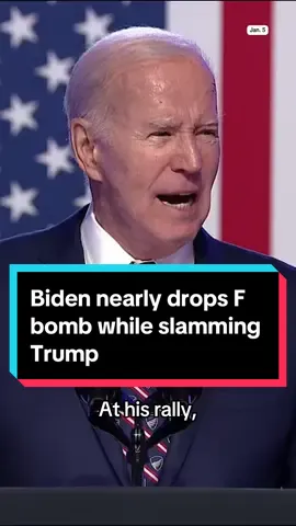 WATCH: In a campaign speech marking the 3rd anniversary of the January 6th attacks, President Biden slammed #Trump for joking about the violent attack on Nancy Pelosi’s husband Paul, nearly swearing as he said of Trump “What a sick-