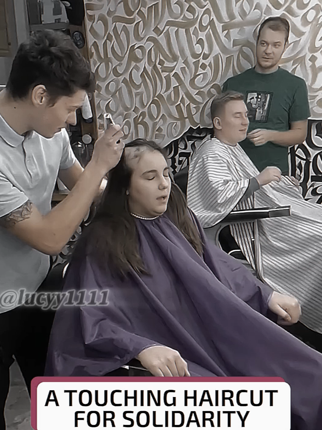 Solidarity shave symbolizes strength and support #kindness  #socialexperiment  #viralvideo  #respect