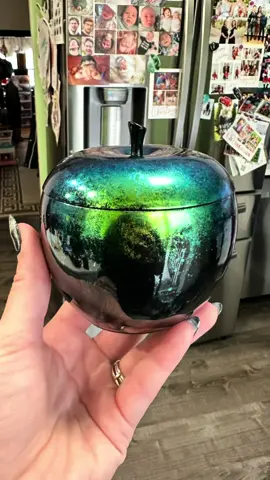 What would you store in this fun apple jar?! 🍎🍏 @LET'S RESIN sent me this apple jar mold to try out and and these super pigmented chameleon flakes! The color changing effect is so fun 🤩  @Eye Candy Pigments black pigment paste was used to create this beautiful glossy black base! Use code ‘INSPIRED’ to save on their site! @Art 'N Glow resin used to achieve little to NO bubbles for this piece! Try it for yourself and save with code ‘INSPIRED’ #satisfying #satisfyingvideo #resinart #epoxyresin #inspiredbymemms #resinpour #fyp #artnglow #letsresin #resinartist #artistsoftiktok #resindemolding #resintok #epoxy #resina #resincrafts #resinobsession #resinoftiktok #resinjar 