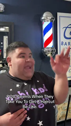 Parents When They Take You To Get A Haircut Be Like!! Y’all Who Remembers Their Parents Getting Mad At The Haircut That Will Get ? 😭😂 #fyp #parents #barber #haircut .