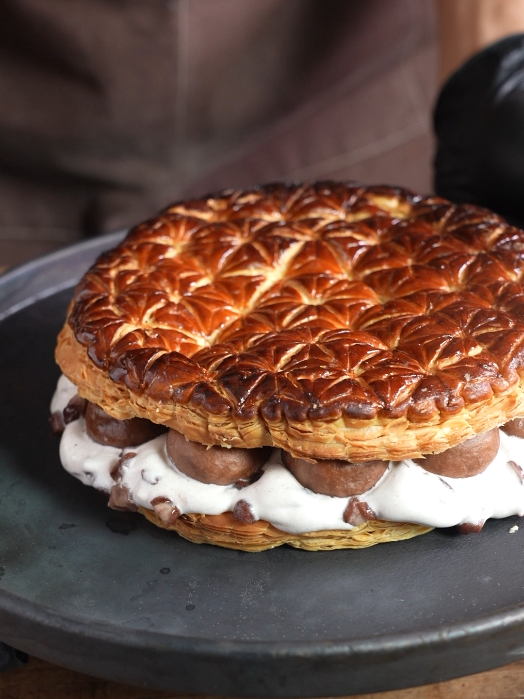 WA! Galette des rois au chocolat ガレット・デ・ロ「和」 #tiktokfood #ASMR #cooking #galettedesrois