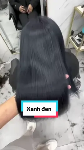 Xanh đen kết hợp duỗi hơi nước cho nàng thích màu tối trầm #xanhden #xuhuong #duoihoinuoc #louleehair #louleehairhocmon #salonuytinhocmon 