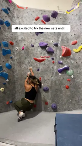 crying in 4’11” #shortclimbers #beginnerclimber #womenwhoclimb #bouldering #climbtok #rockclimbing 