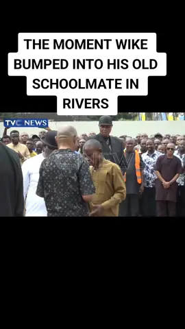THE MOMENT WIKE BUMPED INTO HIS OLD SCHOOLMATE IN RIVERS  FCT Minister, Nyesom Wike bumps into an old secondary schoolmate during his visit to the National Vice Chairman of the APC, Victor Giadom, in Gokana LGA of Rivers State.  #GbaramatuVoice #Wike #RiversState #trending 