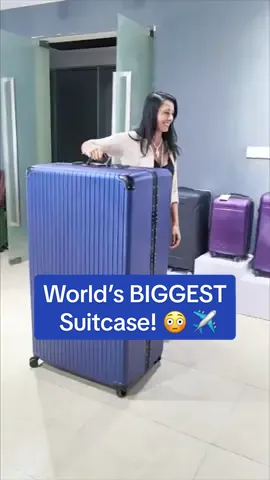 Behold the world's largest (usable) suitcase! 🌍🧳 If this colossal bag were yours, what would you pack inside? 🤔✈️ #PackingChallenge #suitcase #overpacking #overpacker #bigsuitcase #suitcasepacking #massivesuitcase #largeluggage #traveltiktok 