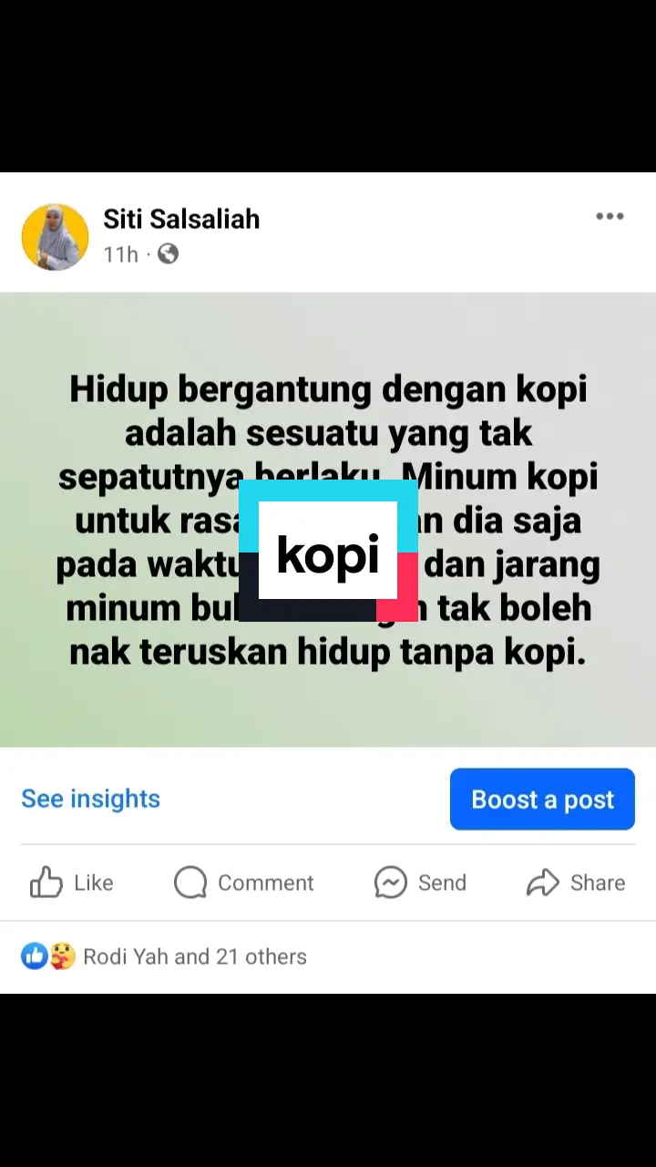 Ketagihan kopi bukan perkara yg normal buat badan.. Orang normal dan sihat dia tak perlukan kopi.