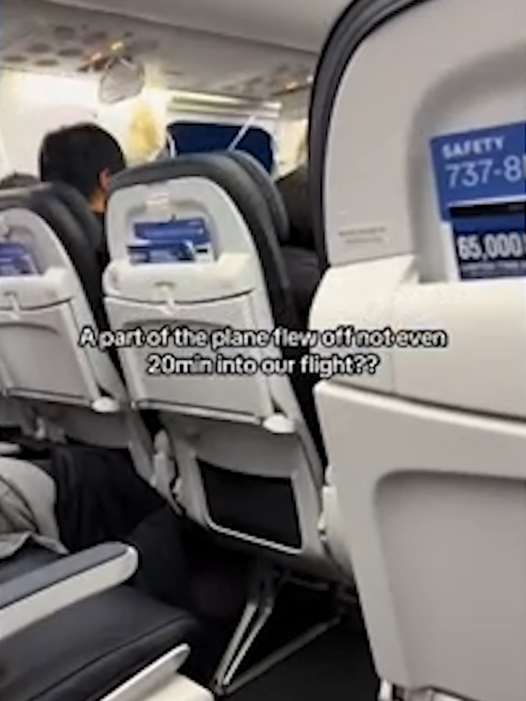 Dramatic video taken by a passenger on an Alaska Airlines flight shows the plane in the air after one of its windows appears to have blown off 🎥: Elizabeth (Alaska Airlines passenger) #alaskaairlines #plane #flight1282 #blownoff