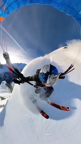 @Valentin Delluc taking the road less traveled to score some epic, untracked lines 🤩 #speedriding #skitok #chamonix #france #powder #pov #givesyouwiiings