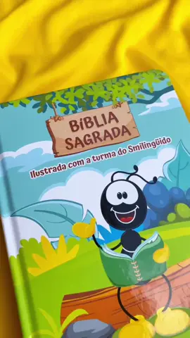 Bíblia Sagrada Ilustrada com a turma do Smilingüido - NTLH - Média Capa Dura 💛 #biblia #bibliainfantil #smilinguido #crianca #fy #fyp #bibliailustrada #criancagospel 