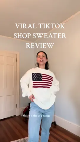 This with boxer shorts in the summer, chefs kiss🤌 #americanflagsweater #viralsweater #tiktokshop #tiktokshopreview #momlife #tryon #tryonhaul 