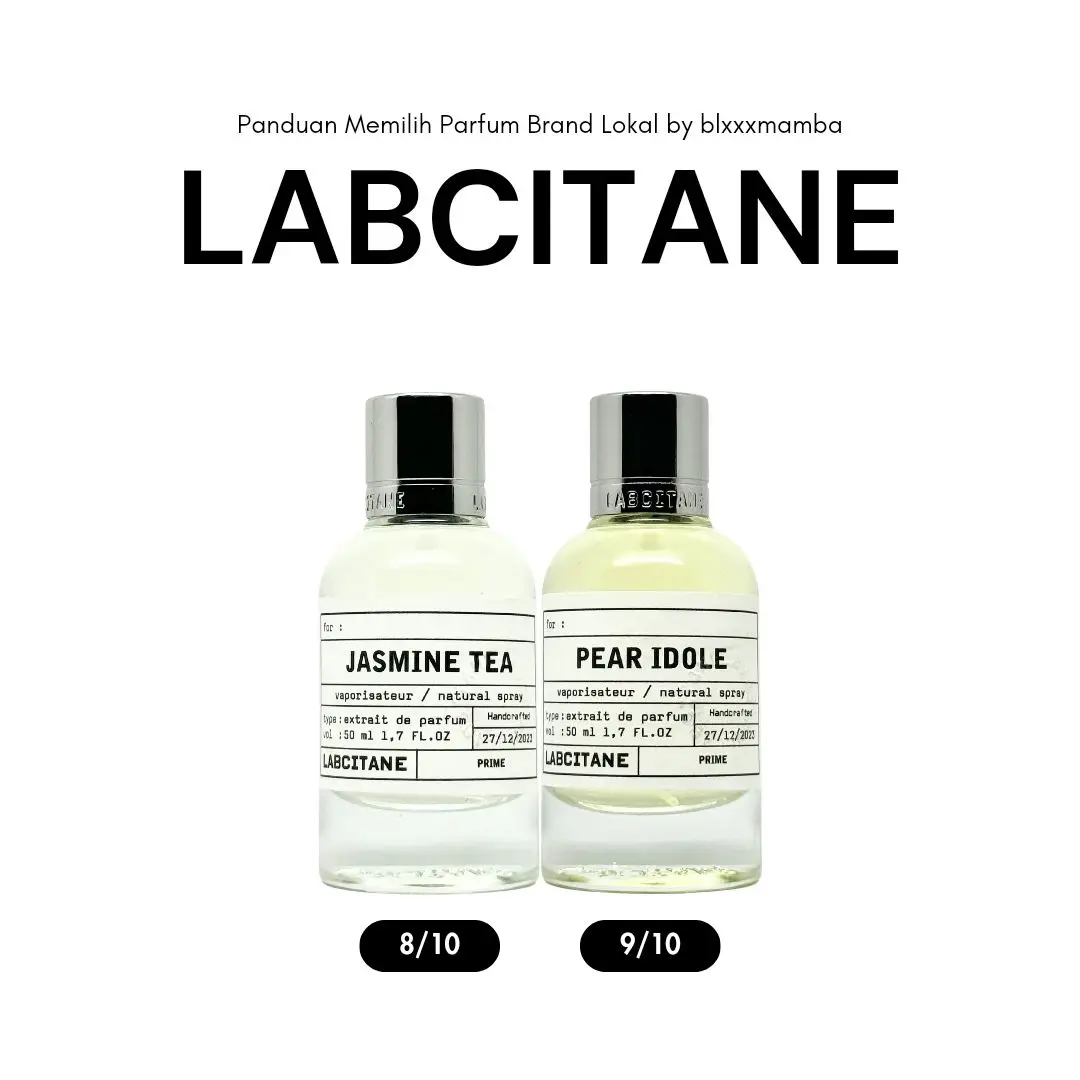 Masih dari @Labcitane nih. Ada Jasmine Tea dan Pear Idole. Jadmine Tea nya tuh termasuk enak wanginya, tapi karena namanya Jasmine Tea jadi ekspektasinya teh nya dominan ternyata vuma di awal aja aroma teh nya. Kalau Pear Idole lumayan unik nih campuran aquatic notes bertemu fruity dan floral.