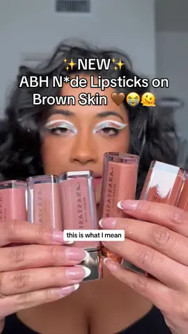 We made so much progress with shade ranged in 2022 and 2023 buf why are we going back to 2012 shade ranged?!! 😭😭 lets try the new anastasia beverly hills lip velvets on brown skin 🤎🫠 #abhlipstick#abhlipvelvet#browngirllipstick#browngirlmakeup#browngirlfriendly#viralmakeup#velvetlips#velvetliquidlipstick 