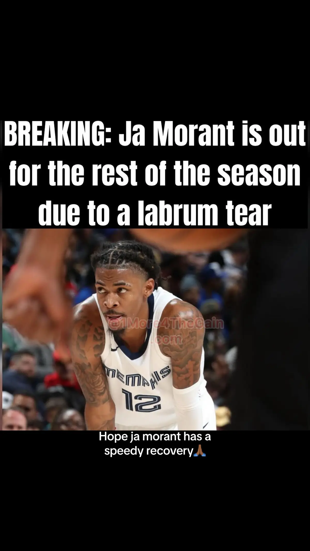 Hope #jamorant has a speedy recovery🙏🏾 