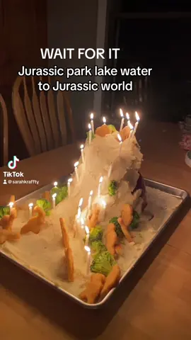 From jurassic park ➡️ jurassic world. From lake water➡️ THICCC GRAVY. #uncanceled #fyp #jurassicpark #jurassicworld #jurassic #dinosaur #kidsdinnerideas #kidsoftiktok #foryou #foryourpage #mashedpotatoes #dinonuggies 