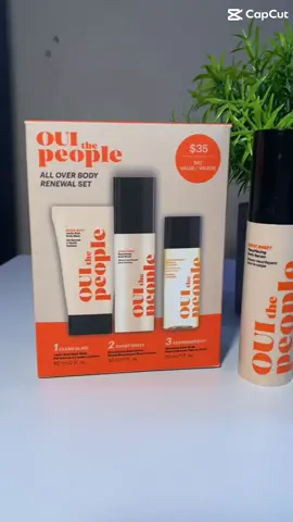 #gifted_by_ouithepeople @ouithepeople @sephora 𝗢𝘂𝗶 𝘁𝗵𝗲 𝗣𝗲𝗼𝗽𝗹𝗲 𝗔𝗹𝗹 𝗢𝘃𝗲𝗿 𝗘𝘅𝗳𝗼𝗹𝗶𝗮𝘁𝗲 + 𝗦𝗺𝗼𝗼𝘁𝗵 𝗕𝗼𝗱𝘆 𝗥𝗲𝗻𝗲𝘄𝗮𝗹 𝗦𝗲𝘁 Recently launched is this  ALL OVER Body Renewal Set to help you achieve smooth and radiant skin.  This set will give you the body glow up you need.  The set features: CLEAN SLATE Lactic Acid Body Wash: cleanses and exfoliates gently, revealing radiant skin without harming the natural barrier. Gently removes dull skin, reduces dark spots, and smooths bumpy skin.  CHEAT SHEET Resurfacing Body Serum: revitalizes dull skin with AHA, BHA, and PHA acids. Gently removes KP, bumpy skin and ingrowns.  FEATHERWEIGHT ORANGE BLOSSOM: a hydrating body gloss for a glowing, soft, and healthy look with ingredients that help boost collagen production. It absorbs like a serum with antioxidant and skin barrier boosting ingredients.  Some of the ingredients within the products include Olive-Derived Squalane,  Purple Sea Moss and - Tri-Acid Complex (Glycolic Acid, Lactic Acid, Salicylic Acid, and Gluconolactone). 💭My thoughts: the sample products I received can take you a few days of use as a little goes a long way.  Clean Slate has a nice scent of a spicy musk that I love. It felt absolutely beautiful on my skin.  Next  I applied the serum which when washed off, it leaves a silky touch to the skin.  The hydrating body gloss added to the hydrating look and feel after application.  Catering for all skin types, this set is great for gifting at the affordable price of $35! It is also a good introduction to purchasing the larger sizes as well.  OUI the People products are safe for all skin types and are also melanin-safe. This set is available at Sephora!  #ouithepeople #bodyserum #bodywash #bodygloss #skin #bathessentials #twylamua #availableatsephora #fyp #fypviral 