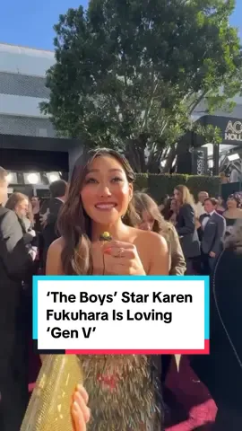 #TheBoys star #KarenFukuhara is loving #GenV 💪🏼 #theboystv #Homelander #GoldenGlobes 