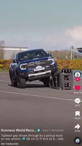 Guiness World Record Ford Raptor @Guinness World Records 88 cms gap maneuver. LedeXcelerate. #cars #parati #fyp 