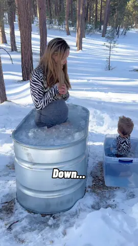 Frozens got nothin on us🧊💪🏼⛏️😏 #icequeen #icebath #funny #ice #coldplunge #icesaw #frozen #pregnant #snow #freezing #winter #motherandson #daily #matching #hubby 