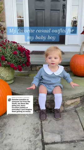 Replying to @Phoebe more casual /everyday outfit options. Some of these i could totally dress up though (and have) #letthembelittle #traditionalbabyclothes #classicbabyclothing #babyboyoutfits #babyboy💙 #smockedbabyclothes #smocktok #babyclothes #boybabyoutfits #southernbabyclothes 