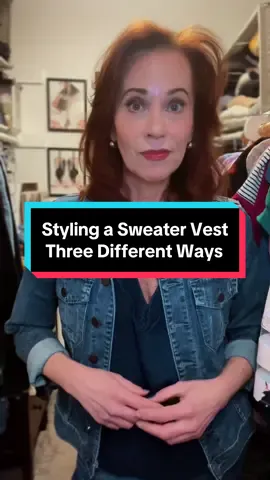 How to #styleasweatervest 3 different ways. I love a good #sweatervest especially this time of year. #sweatervestseason #ttsacl #fashionover50 