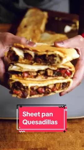 If you want an amazing meal prep recipe, a new fun dinner idea, or just a new twist on a classic, these sheet pan quesadillas are a must!  *tofu *beans *yellow onion *bell pepper  *garlic *cilantro (or spinach) *spices *tortillas *vegan cheese Full recipe in the bio links or search “sheet pan” at makeitdairyfree.com #vegan #VegansOfTT #Tiktokvegans #vegantiktok #veganrecipes #plantbasedrecipe #easymeal #EasyRecipe #recipevideo #easymeal #easyrecipe #blackmencook #blackmenwithbeards#quickrecipes #quickbite #comfortfood #menwithbeards #DinnerIdeas #plantbased #vegetarian #veganmeals #veganuary  #mealprep #quesadilla #blackvegans 