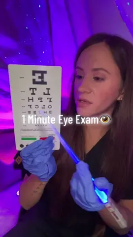 1 minute eye exam👁️ #asmr #asmrsounds #asmrvideo #asmreyeexam #asmrmedical #asmrroleplay #fyp 