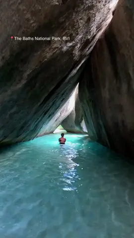 Send this to someone who needs to add The Baths National Park in the British Virgin Islands to their bucketlist. 🛁 This geological wonder is a collection of massive granite boulders as large as 40 ft in diameter, surrounded by white sand beaches, turquoise blue water, and secret rock pools to explore. 💦 📍 #TheBaths #VirginGorda #BritishVirginIslands  📸 @GoPro #GoProHERO12