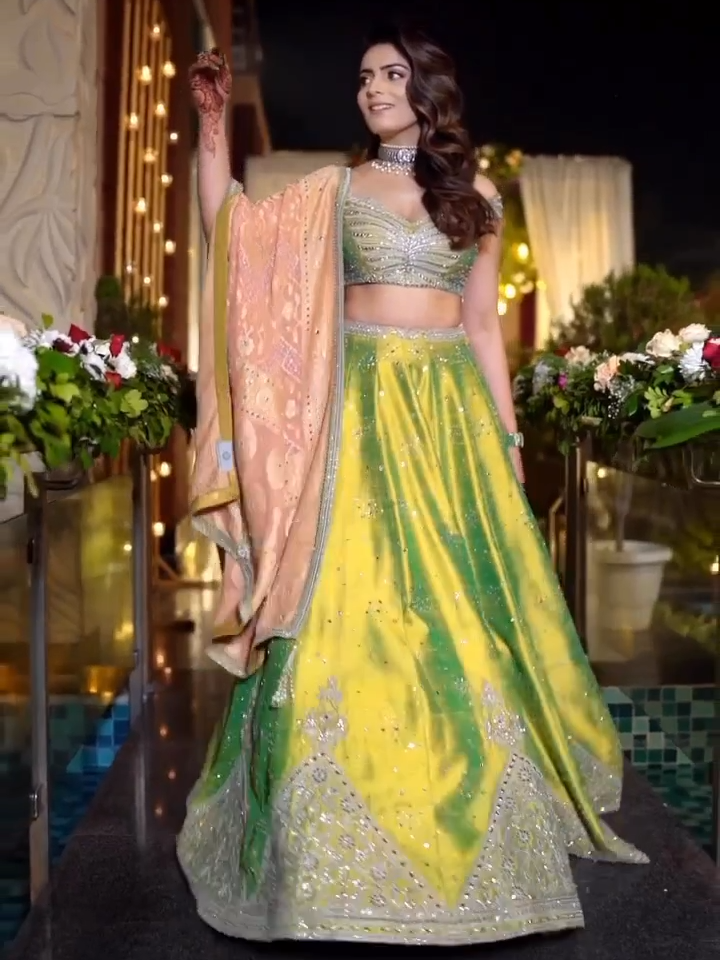 Regal and heirloom-worthy lehengas can never fail to amaze us and this neon beauty donned by #surbhisethidua by #Matsya is exuding old-world charm ❤️ Shop online at Azafashions.com or at Aza stores in Mumbai & Delhi. WhatsApp +91 8291990059 or email contactus@azafashions.com for enquiries. We ship worldwide 🌎 #aza #azafashions #bridetobe #ethnicwear #indianwedding #indianwear  #brides #shopnow #shoponline