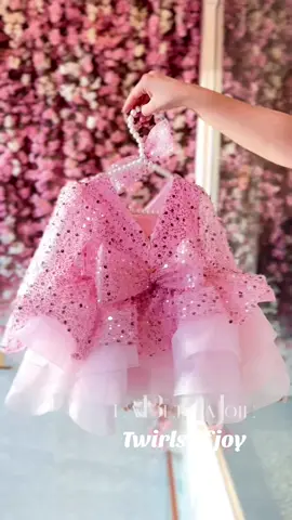 Tiny twirls, big sparkle! ✨ Celebrating birthdays in our adorable sparkly pink dress. Toddler glam takeover! 💖👧 #BirthdayMagic #ToddlerTwirls #girlsdressesdesign #babygirls #fypシ゚viral 
