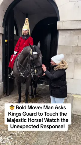 🤠 Bold Move: Man Asks Kings Guard to Touch the Majestic Horse! Watch the Unexpected Response!  Description: 