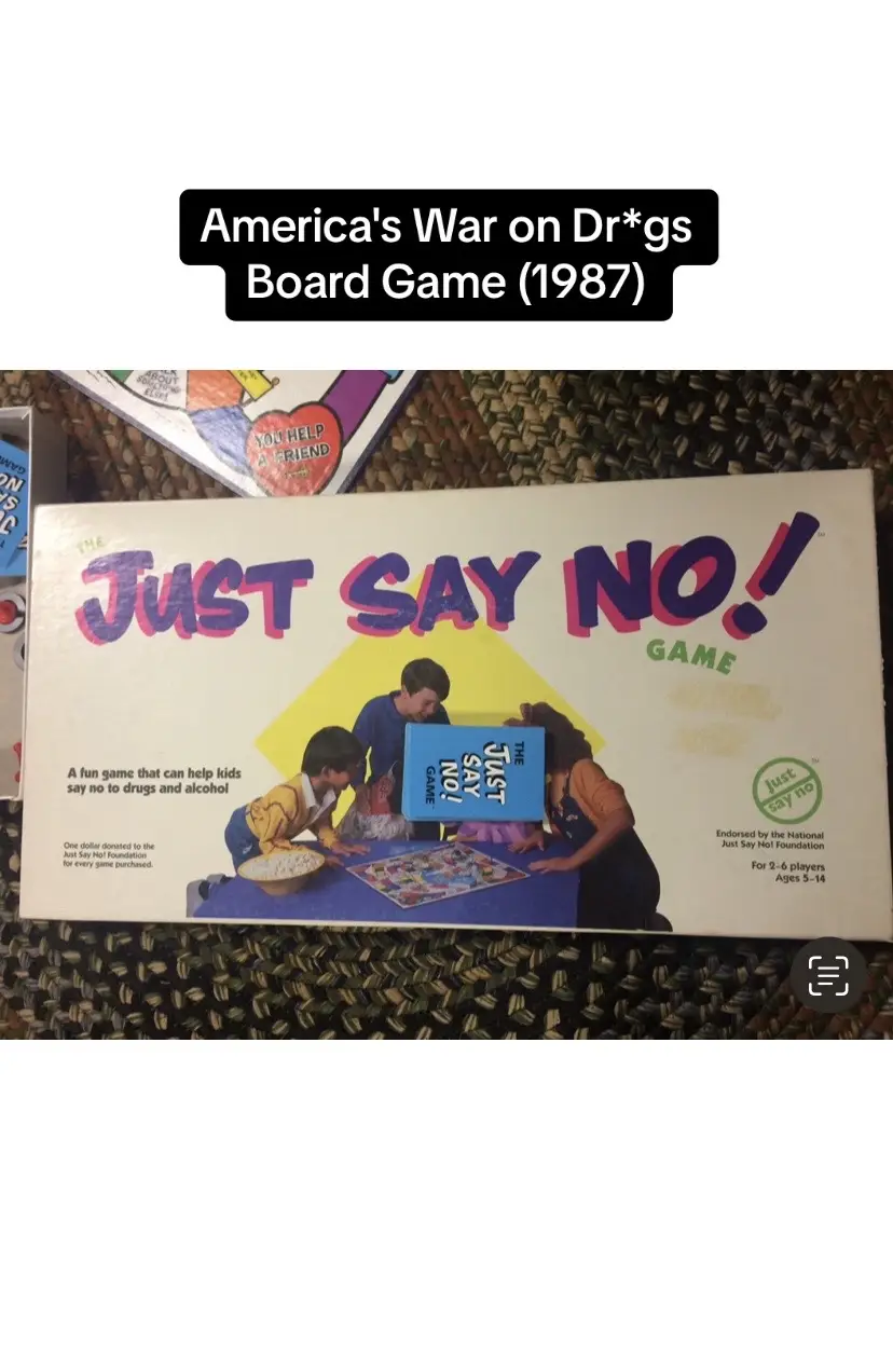 The Just Say No! board game was endorsed by the National Just Say No! Foundation, a Nancy Reagan thing. #america #harmreduction #sesh #rave 