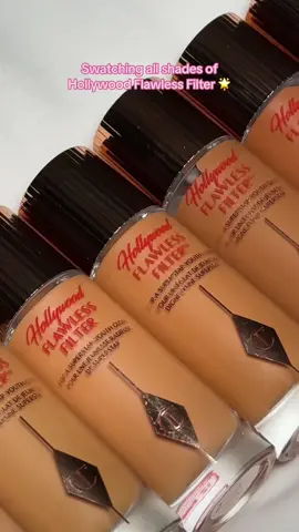 The swatches speak for themselves 😍 Look at that GLOW! 🌟#HollywoodFlawlessFilter #CharlotteTilbury 