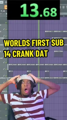 Worlds First Sub 14 Crank Dat #producer #producertok #beats #beatmaking #flstudio #rap 