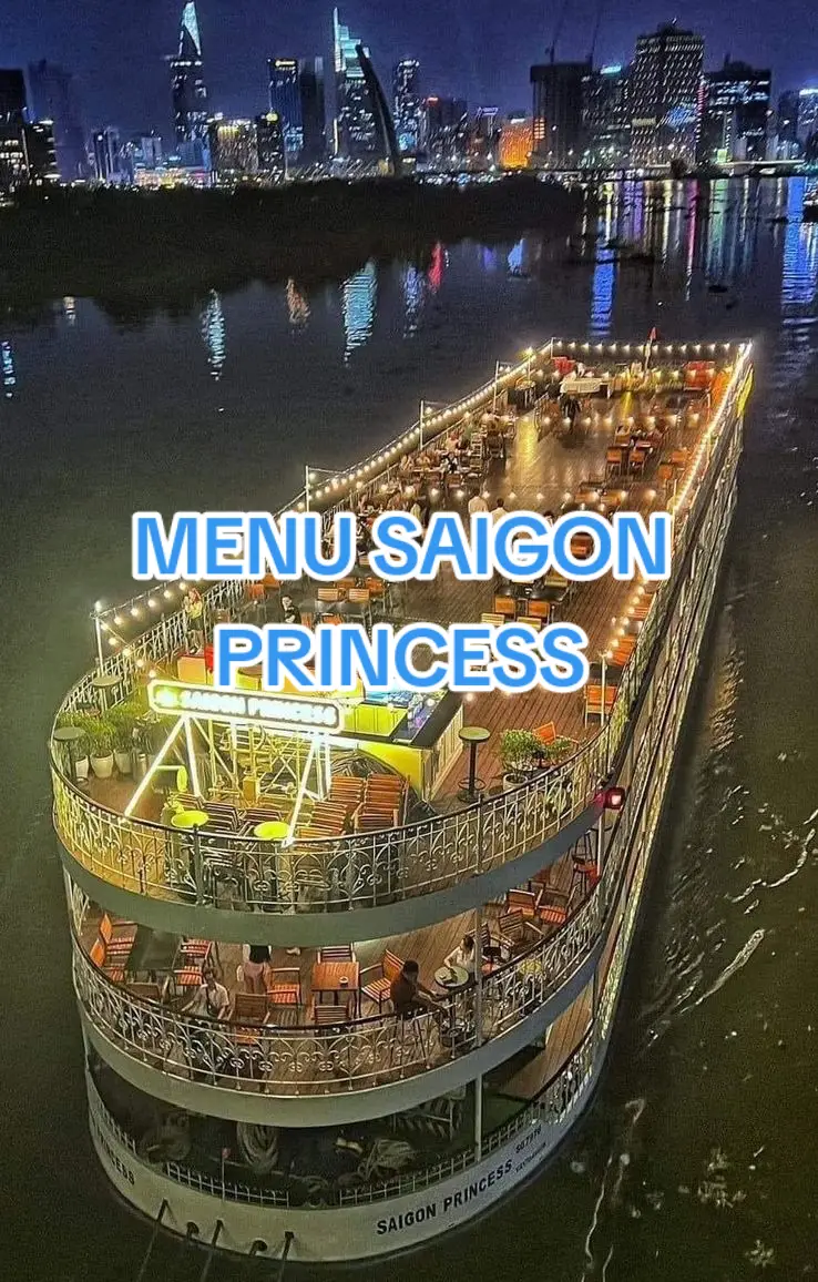 🚢 SAIGON PRINCESS – Nhà hàng du thuyền đẳng cấp 5 sao quốc tế, sang trọng theo phong cách hoàng gia Châu Âu:  ⚜️ Menu 3 món: 850 cành ⚜️ Menu 4 món: 1.150 cành ⚜️ Menu 5 món: 1.450 cành ⚜️ Menu 5 món đặc biệt: 1.650 cành ⚜️ Trẻ em 5 - 9 tuổi: 700 cành ⚜️ Dưới 4 tuổi free - tặng 1 chén soup 💥 Thích hợp cho mọi người và mọi hình thức hội họp, gặp mặt, tổ chức sự kiện, lễ kỉ niệm, sinh nhật... ✨ Với ba tầng, bốn phòng ăn và 1 sân thượng, mỗi không gian tại tàu đều rất rộng rãi, đẳng cấp nhưng cũng không kém phần ấm cúng, kiến trúc thiết kế chuẩn phương Tây. Đặc biệt tàu có sân thượng rộng mở không có mái che để cho du khách có thể tận hưởng làn gió mát hiu hiu trên sông và ngắm nhìn thành phố hoa lệ về đêm, ngắm 1 Sài Gòn thật nên thơ, trữ tình. 💥Ngoài việc hưởng thụ bầu không khí mát mẻ, chiêm ngưỡng khung cảnh 2 bên dọc theo sông Sài Gòn mà bạn còn được thưởng thức một bữa tối thịnh soạn với những món ăn chất lượng và ngon miệng 💥Cuộc sống xung quanh dường như chậm lại, không còn cảm giác hối hả bởi cuộc sống thành thị đông đúc, náo nhiệt thay vào đó là cảm giác ung dung tự tại, lạc trôi giữa dòng sông Sài Gòn xinh đẹp. Du thuyền Saigon Princess hứa hẹn sẽ là địa điểm lí tưởng tạo nên những kỉ niệm khó quên đối với mỗi du khách. ☎ Add Za-lo em ạ 0367 - 470 - 995 #taunuhoangdongduong #bookingtausaigon #antoitrentausaigon #IndochinaQueen #duthuyentrensongsaigon #tausaigon #INDOCHINAQUEEN #antoitrentau #indochinajunk #indochinaqueen #TauNuHoangDongDuong #tauindochinaqueen #tourantoitrentau #duthuyensaigon #IndochinaJunk #buffet #antoitrensongsaigon #Taunuhoangdongduong #antoitrenduthuyensaigon