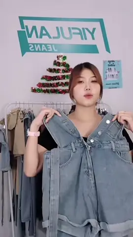 XJ0088 Retro Denim Straps Untuk Wanita Pinggang Tinggi Tub Lurus Jumpsuit Pendek Panjang #jumpsuitmurah #jumpsuitpendekpanjang 