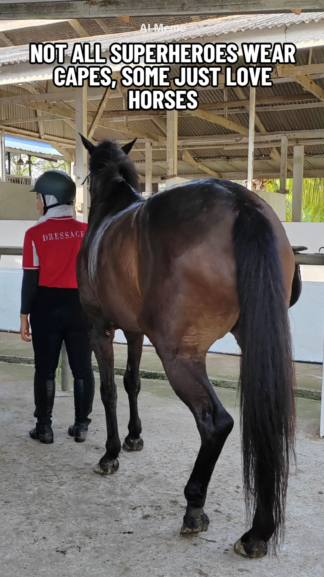 Welcome Queen Pangy to Dressage😂 she was very focus today didn't stand a chance untuk buang I. ATTAGIRL, she was being a total bitch again before I rode her today buang rider sungguh2, it's OK we will do cryotherapy for you🩷 and probably do more exercises that you never did #equestrianlife #horsesoftiktok #horsetok 